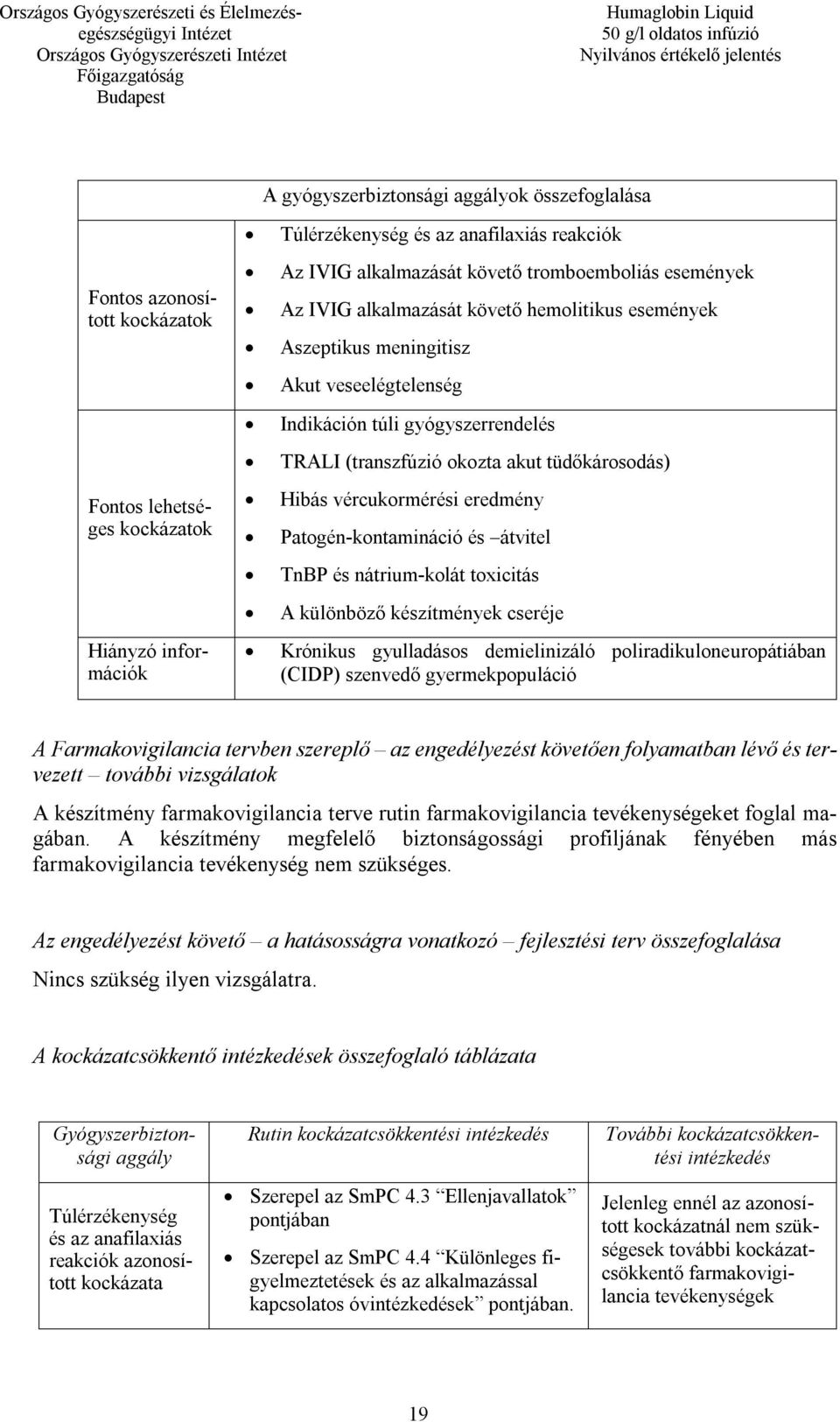 Hibás vércukormérési eredmény Patogén-kontamináció és átvitel TnBP és nátrium-kolát toxicitás A különböző készítmények cseréje Krónikus gyulladásos demielinizáló poliradikuloneuropátiában (CIDP)