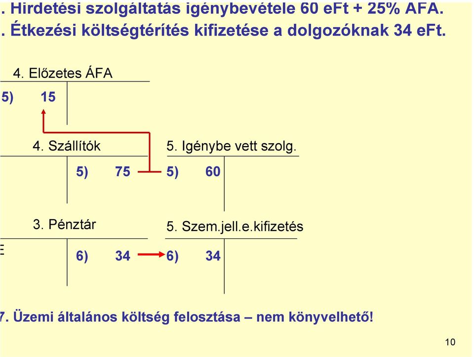 Előzetes ÁFA 5) 15 4. Szállítók 5) 75 5. Igénybe vett szolg. 5) 60 3.