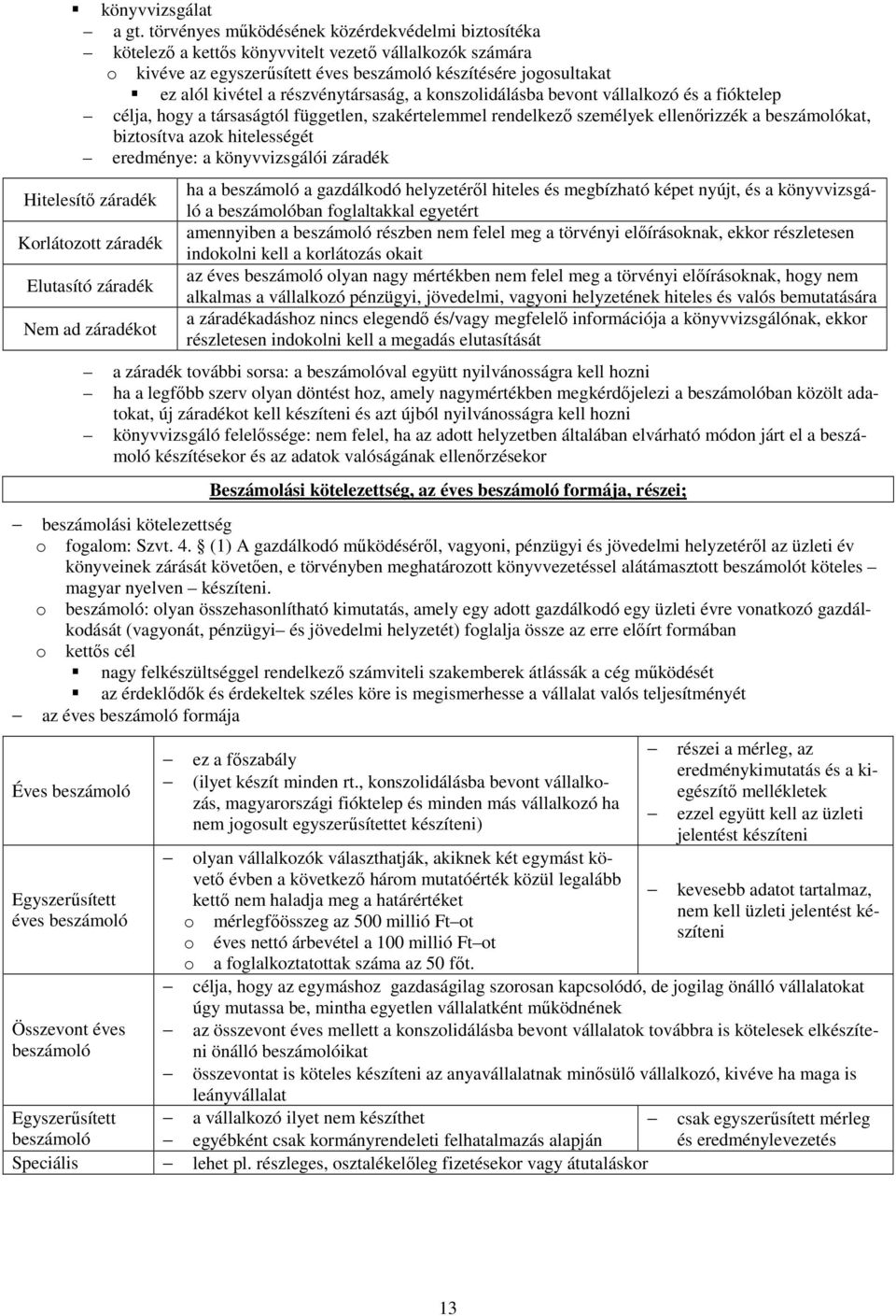 részvénytársaság, a konszolidálásba bevont vállalkozó és a fióktelep célja, hogy a társaságtól független, szakértelemmel rendelkező személyek ellenőrizzék a beszámolókat, biztosítva azok hitelességét