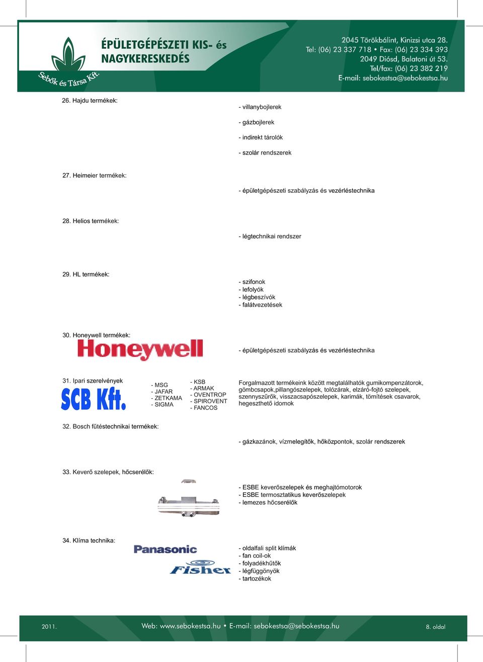 Ipari szerelvények SCB Kft.
