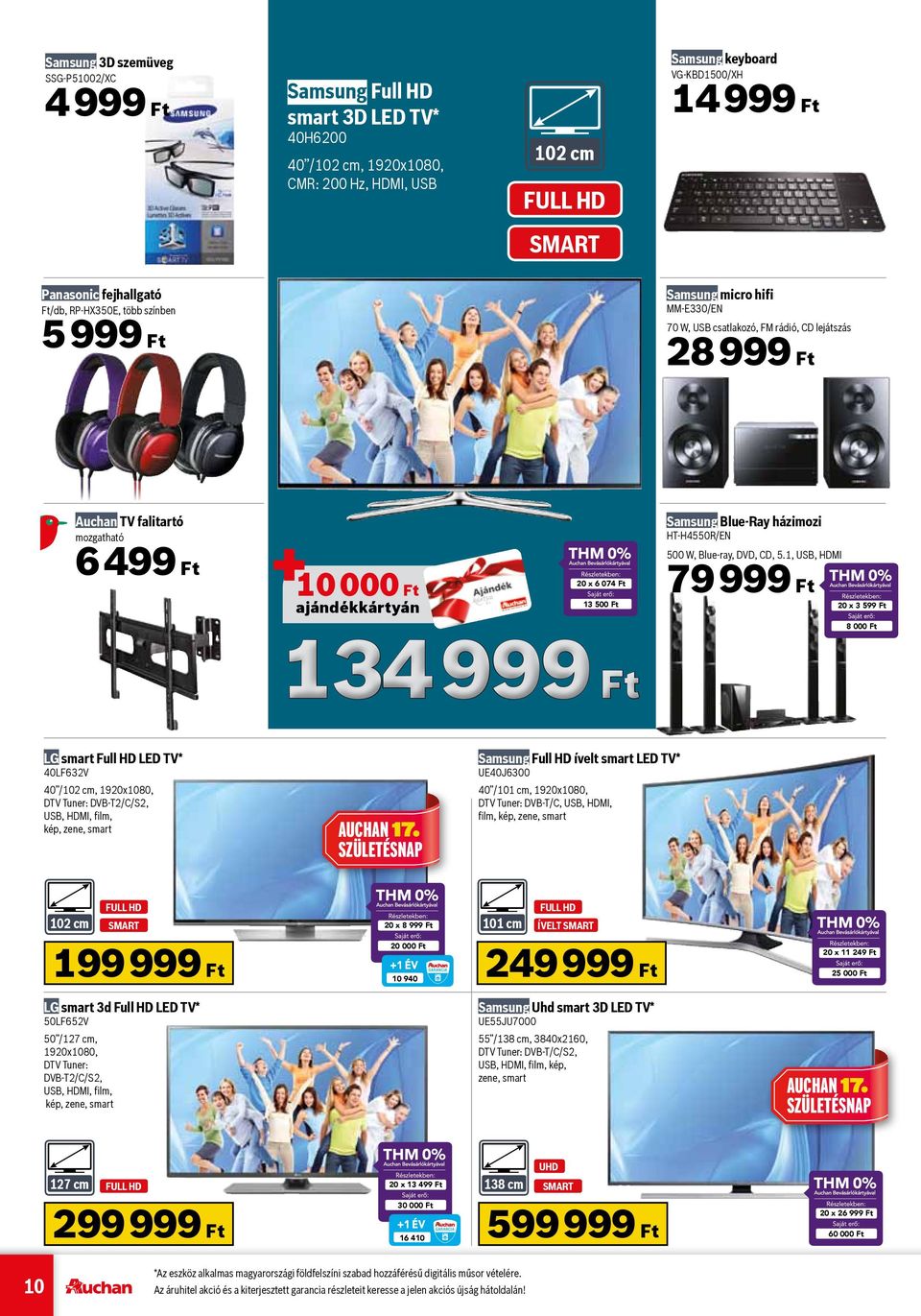 ajándékkártyán 20 x 6 074 Ft 13 500 Ft Samsung Blue-Ray házimozi HT-H4550R/EN 500 W, Blue-ray, DVD, CD, 5.