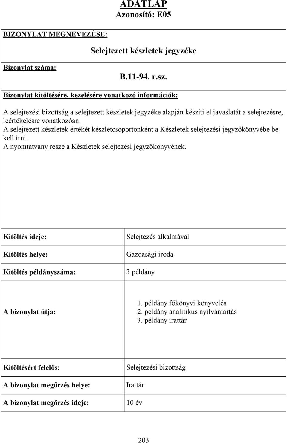 ma: B.11-94. r.sz.
