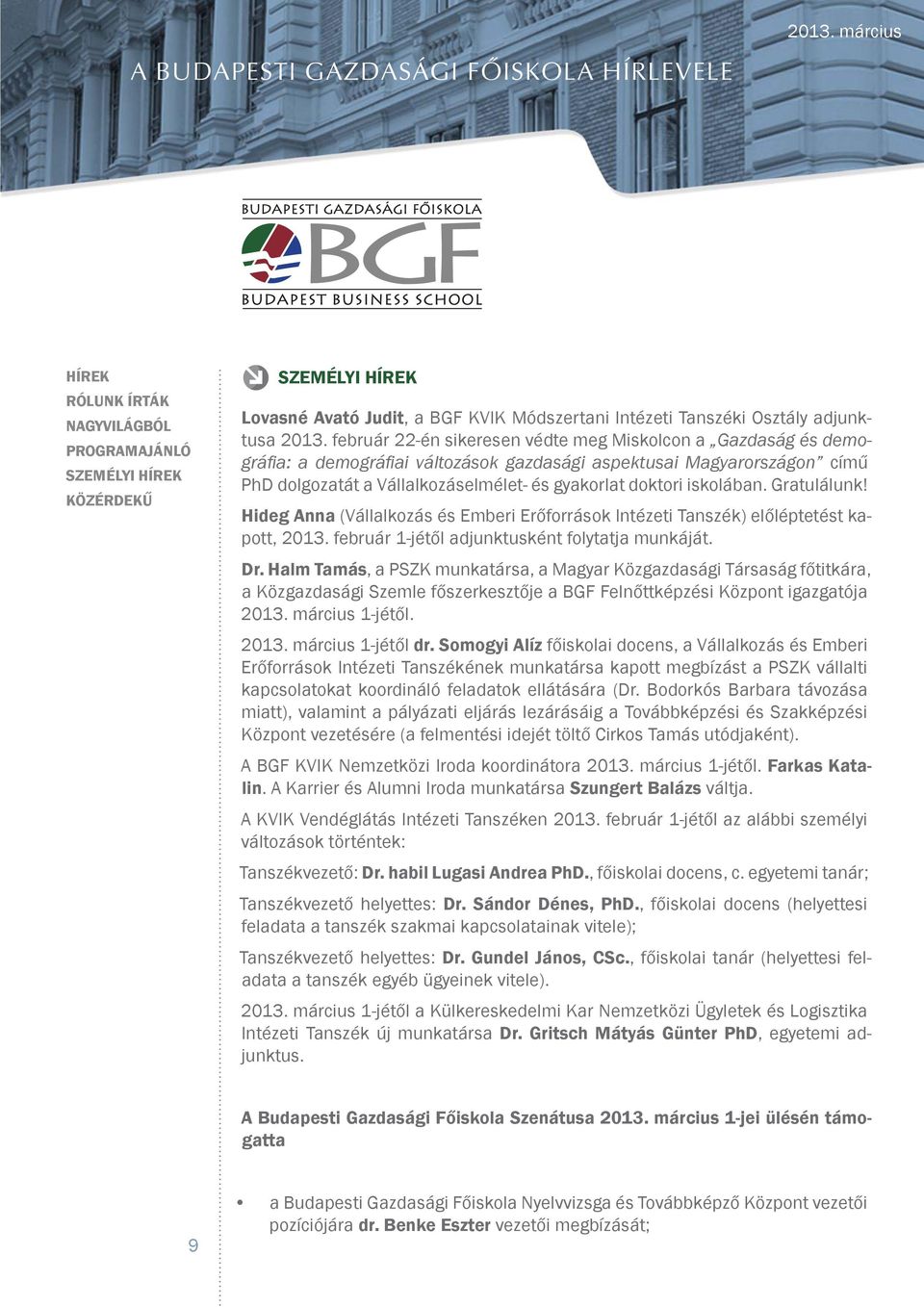 Nagy presztízsű képzés indul a BGF-en - PDF Ingyenes letöltés