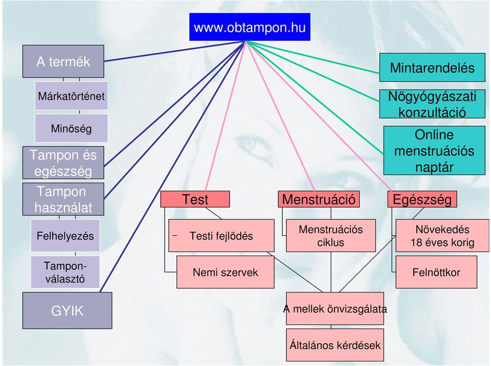 Mintarendelés Nıgyógyászati konzultáció Online menstruációs naptár Test