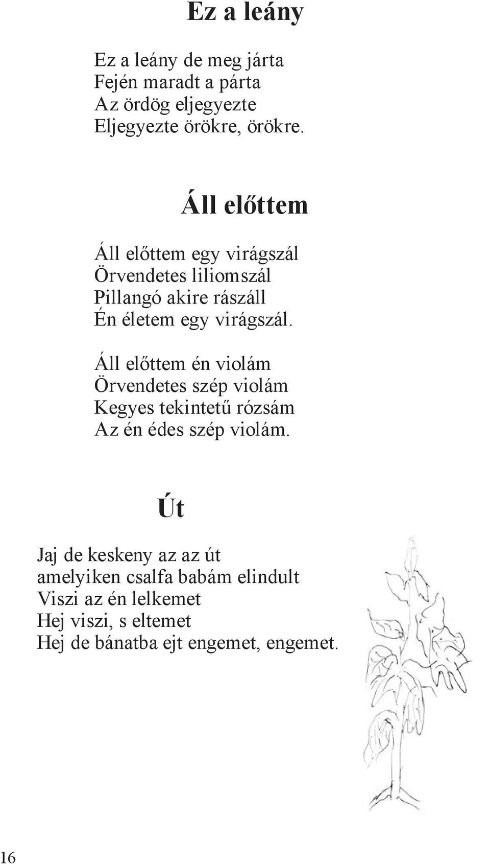 Áll előttem én violám Örvendetes szép violám Kegyes tekintetű rózsám Az én édes szép violám.