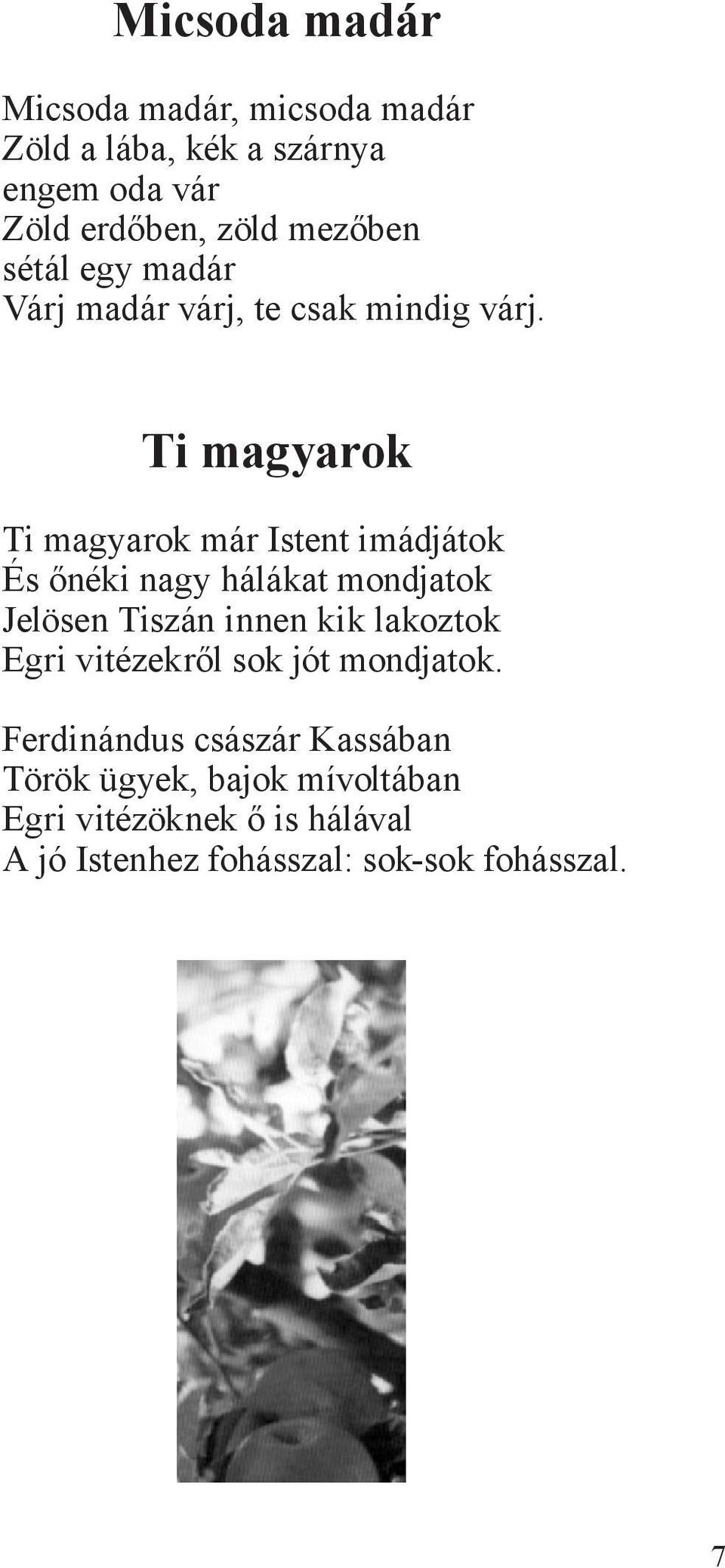 Ti magyarok Ti magyarok már Istent imádjátok És őnéki nagy hálákat mondjatok Jelösen Tiszán innen kik lakoztok