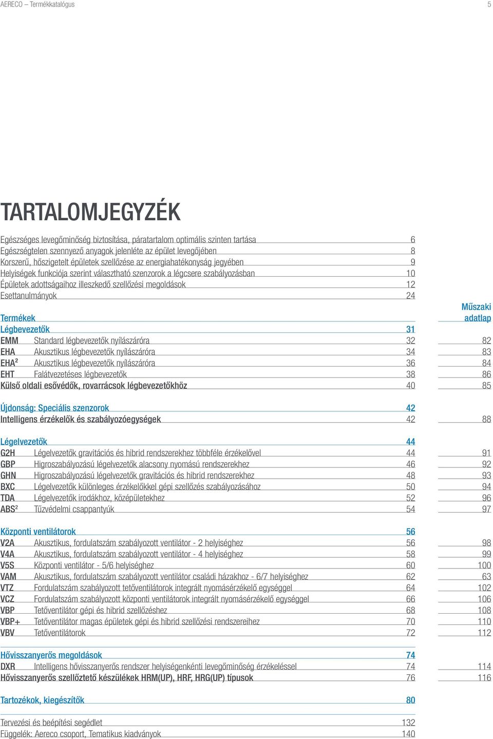 megoldások 12 Esettanulmányok 24 Termékek Légbevezetők 31 EMM Standard légbevezetők nyílászáróra 32 EHA Akusztikus légbevezetők nyílászáróra 34 EHA² Akusztikus légbevezetők nyílászáróra 36 EHT