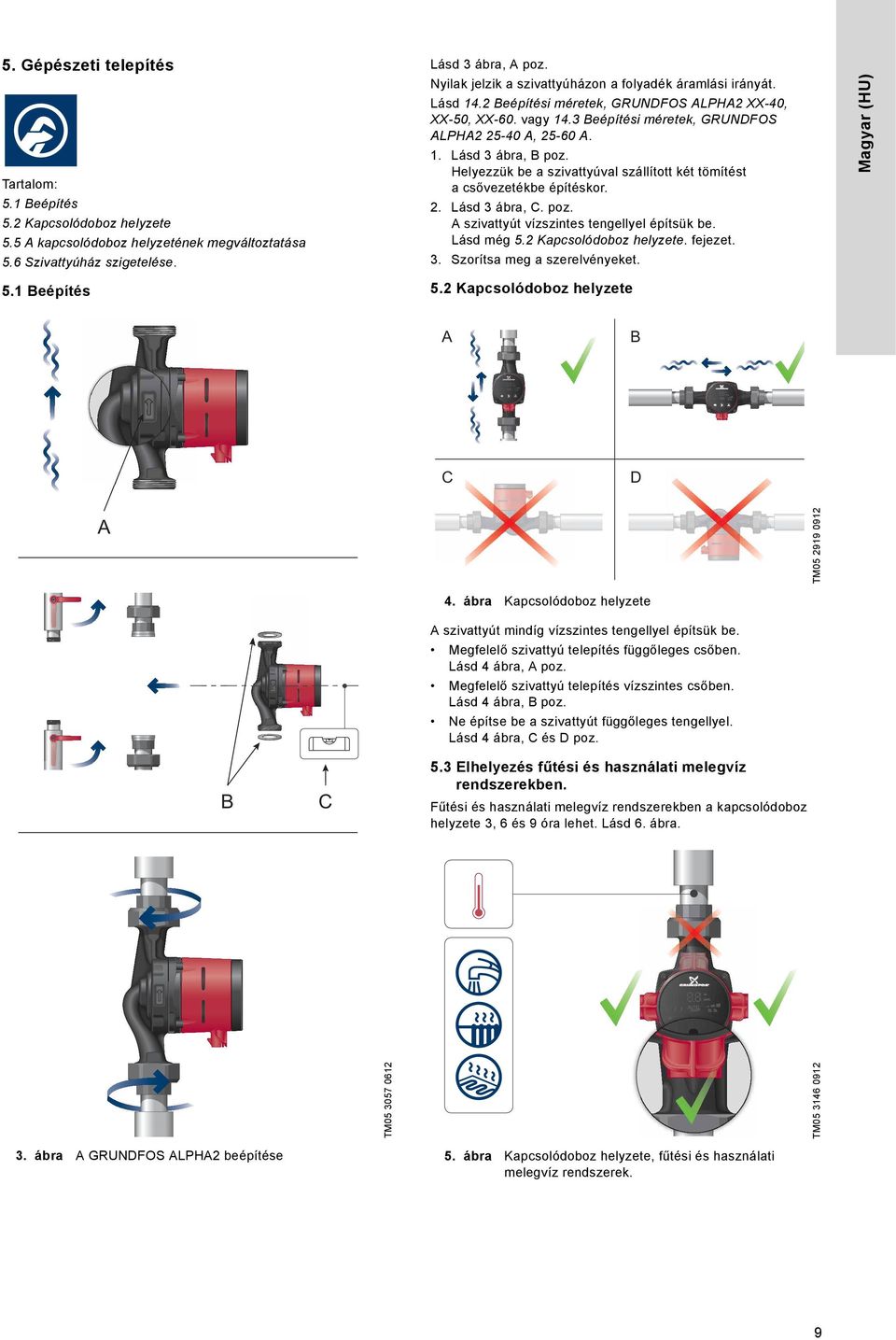 GRUNDFOS KEZELÉSI UTASÍTÁSOK GRUNDFOS ALPHA2. Szerelési és üzemeltetési  utasítás - PDF Free Download