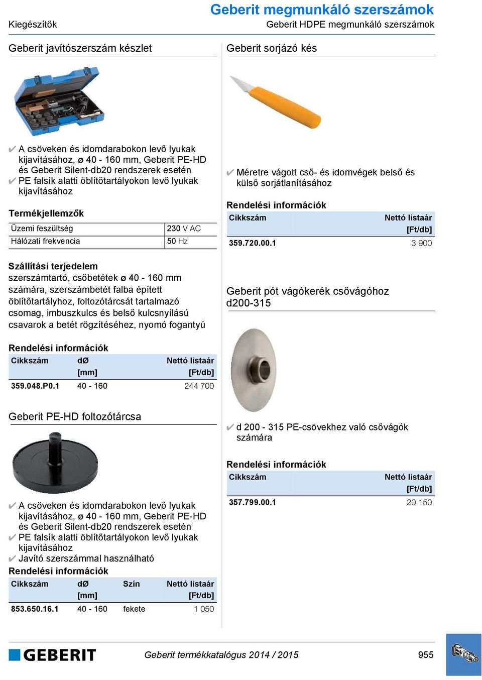 40-160 mm számára, szerszámbetét falba épített öblítőtartályhoz, foltozótárcsát tartalmazó csomag, imbuszkulcs és belső kulcsnyílású csavarok a betét rögzítéséhez, nyomó fogantyú Méretre vágott cső-