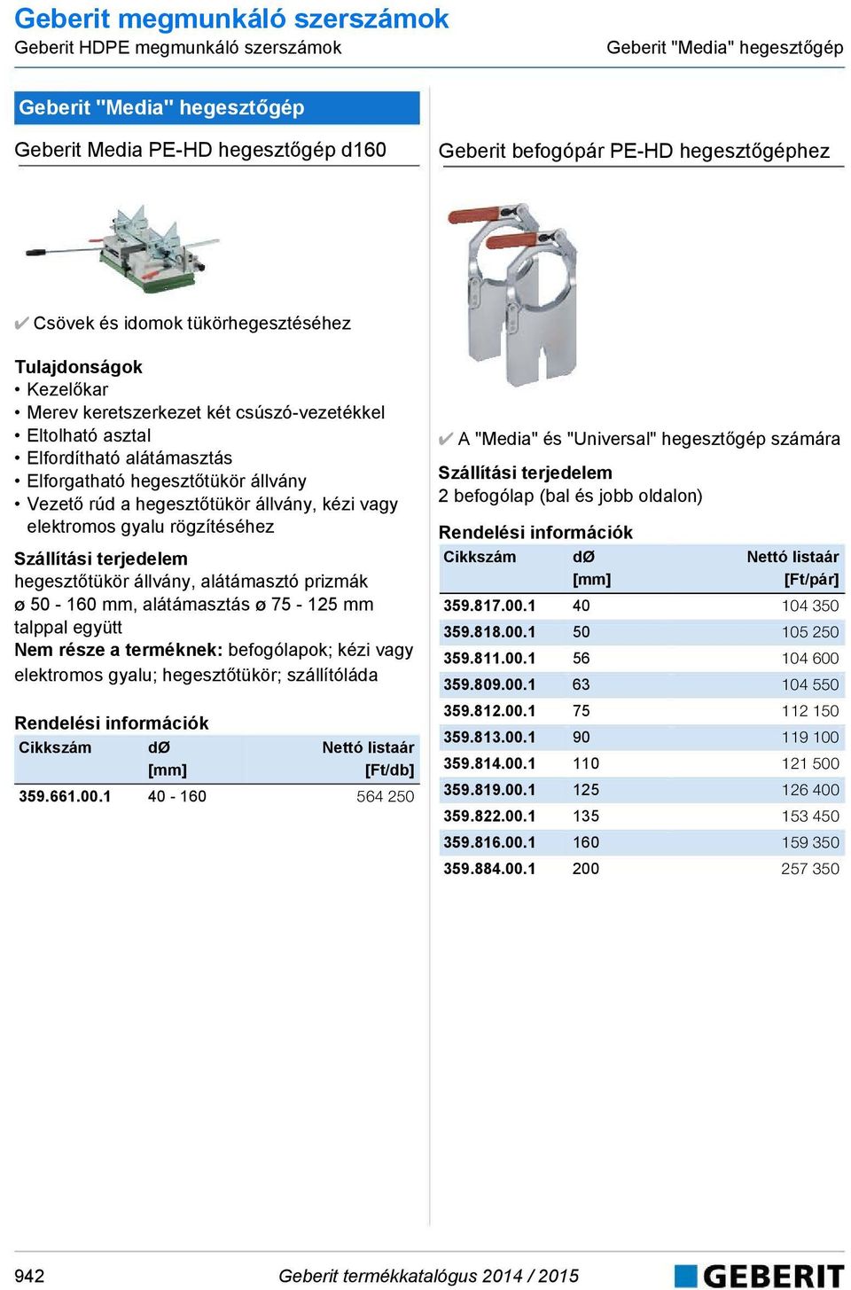 a hegesztőtükör állvány, kézi vagy elektromos gyalu rögzítéséhez hegesztőtükör állvány, alátámasztó prizmák ø 50-160 mm, alátámasztás ø 75-125 mm talppal együtt Nem része a terméknek: befogólapok;