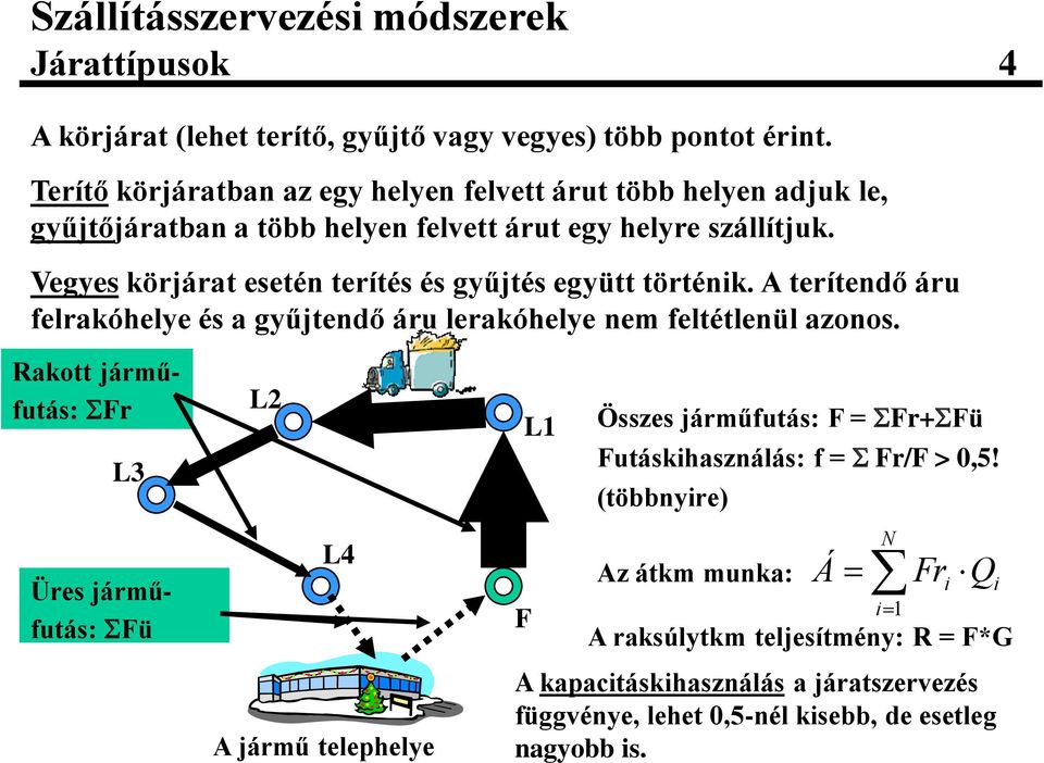 Vegyes körjárat esetén terítés és gyűjtés együtt történik. A terítendő áru felrakóhelye és a gyűjtendő áru lerakóhelye nem feltétlenül azonos.