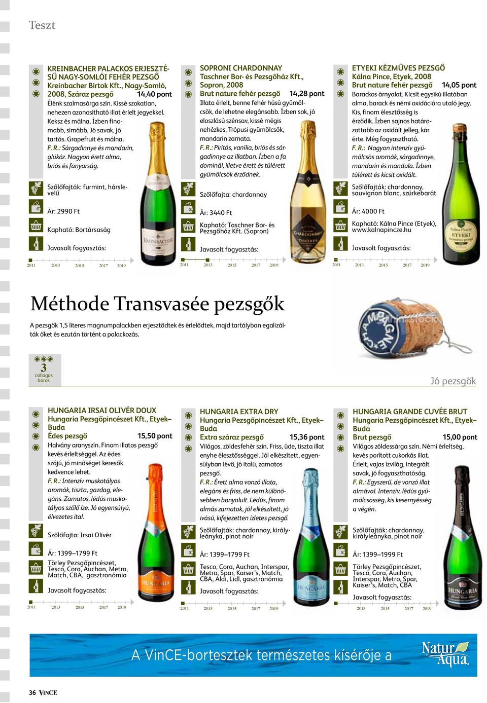 Nagyon érett alma, briós és fanyarság. Szőlőfajták: furmint, hárslevelű Ár: 2990 Ft Kapható: Bortársaság Soproni Chardonnay Taschner Bor- és Pezsgőház Kft.