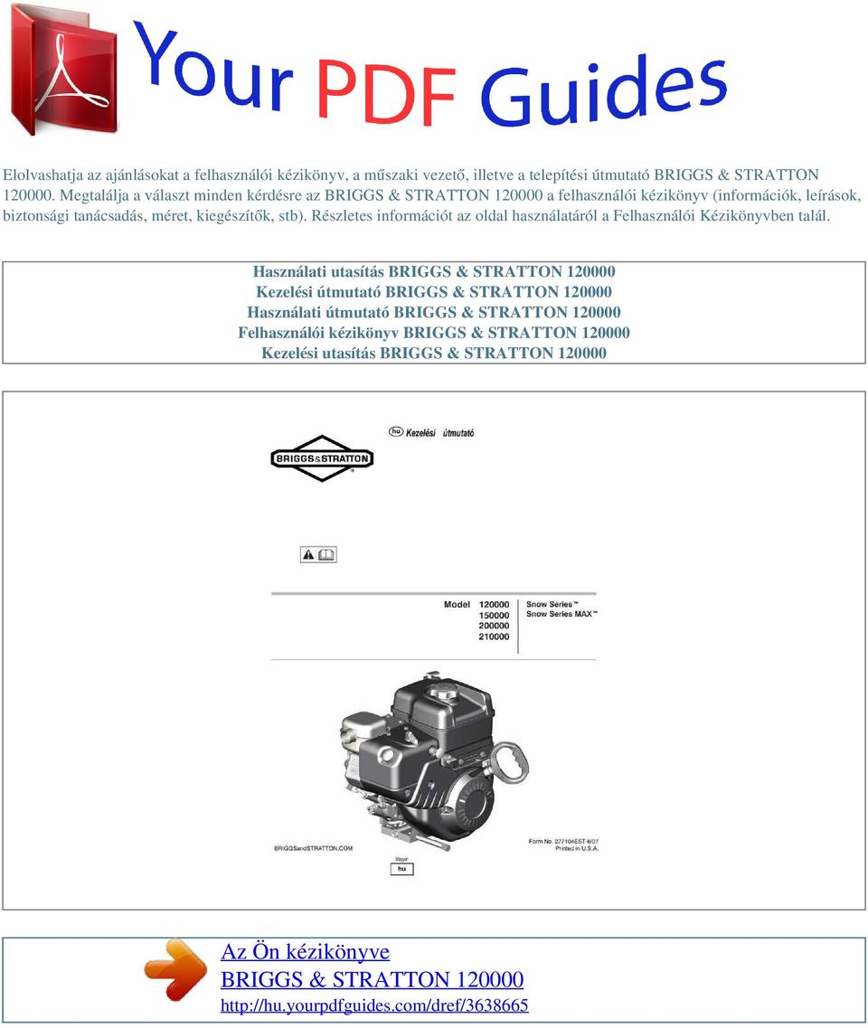 Briggs motor használati utasítás