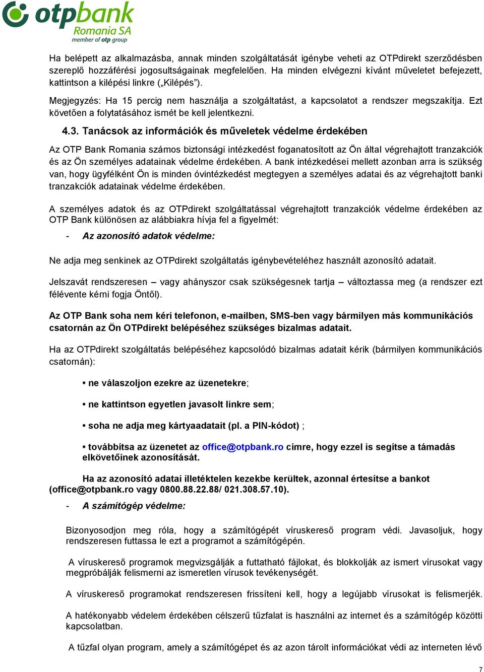 Használati útmutató OTPdirekt szolgáltatás - PDF Ingyenes letöltés