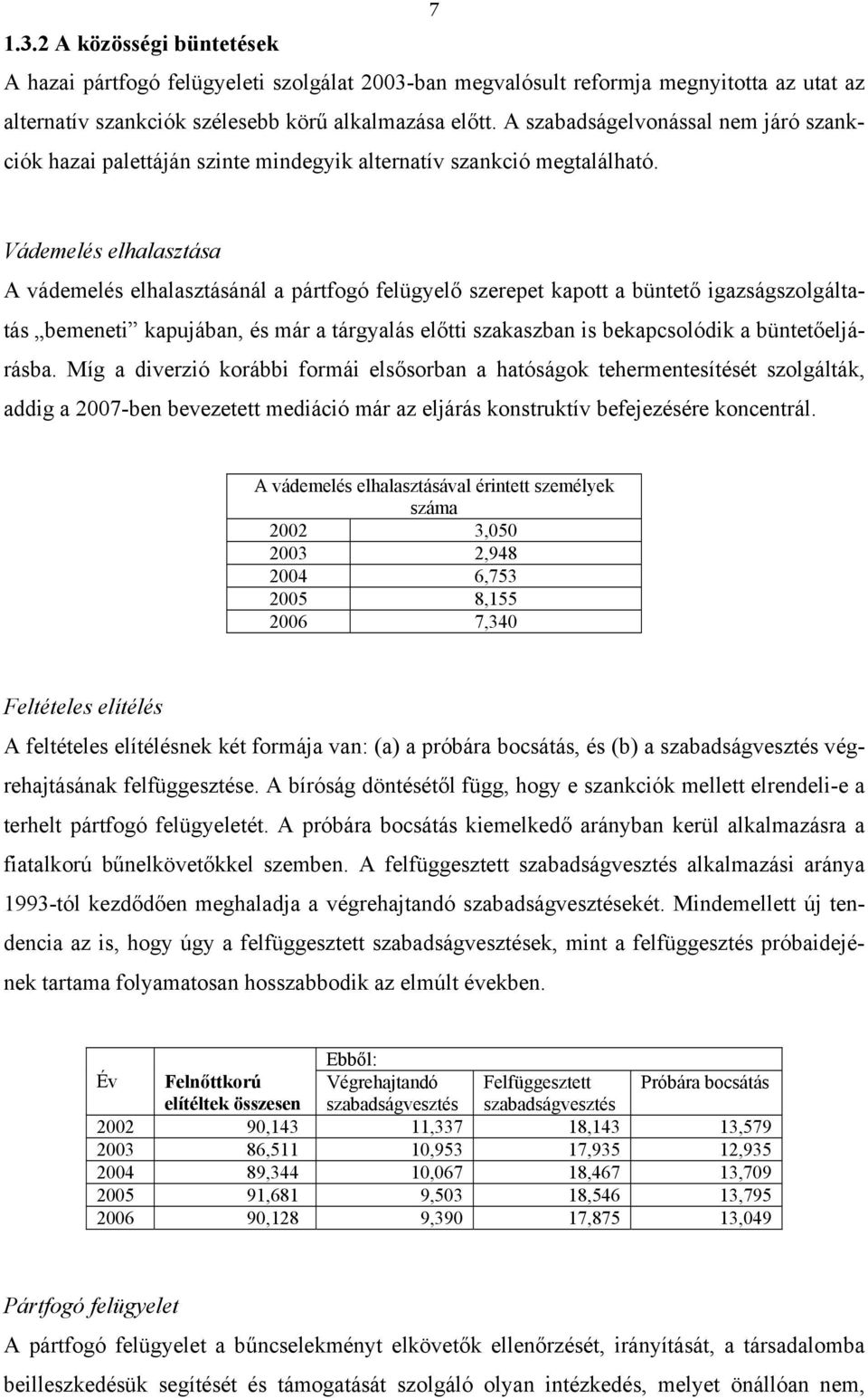 Vádemelés elhalasztása A vádemelés elhalasztásánál a pártfogó felügyelő szerepet kapott a büntető igazságszolgáltatás bemeneti kapujában, és már a tárgyalás előtti szakaszban is bekapcsolódik a