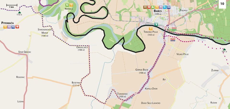 OKRUGLJAČA (106 M) VELIKO POLJE 101 M GORNJE BAZJE (106 M) ŽLEBINA ROGOVAC