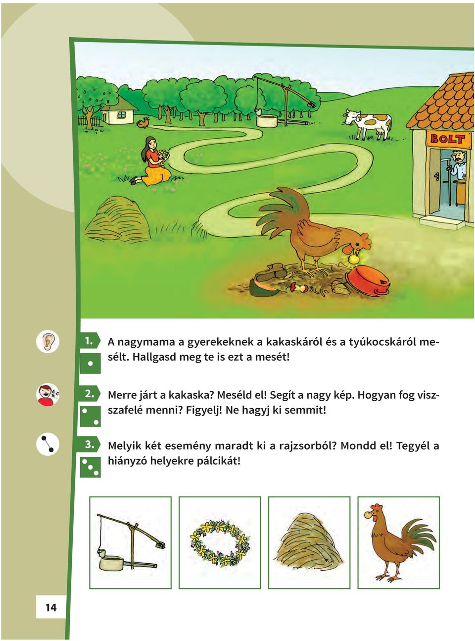 Segít a nagy kép. Hogyan fog viszszafelé menni? Figyelj! Ne hagyj ki semmit!