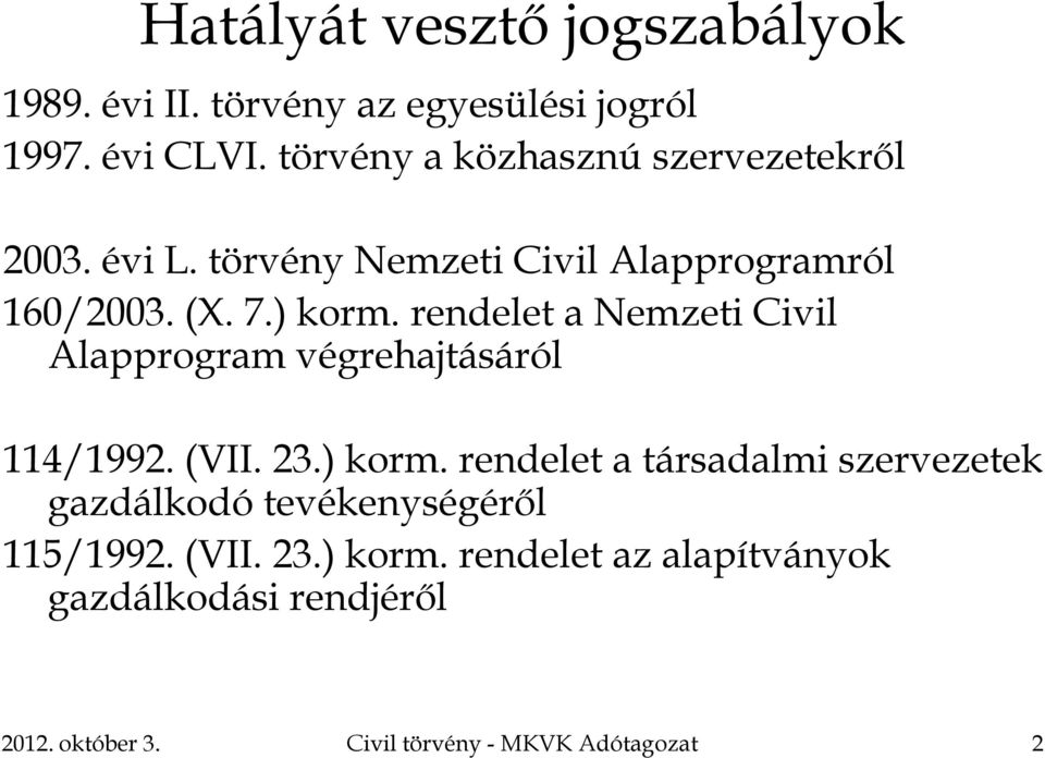 rendelet a Nemzeti Civil Alapprogram végrehajtásáról 114/1992. (VII. 23.) korm.