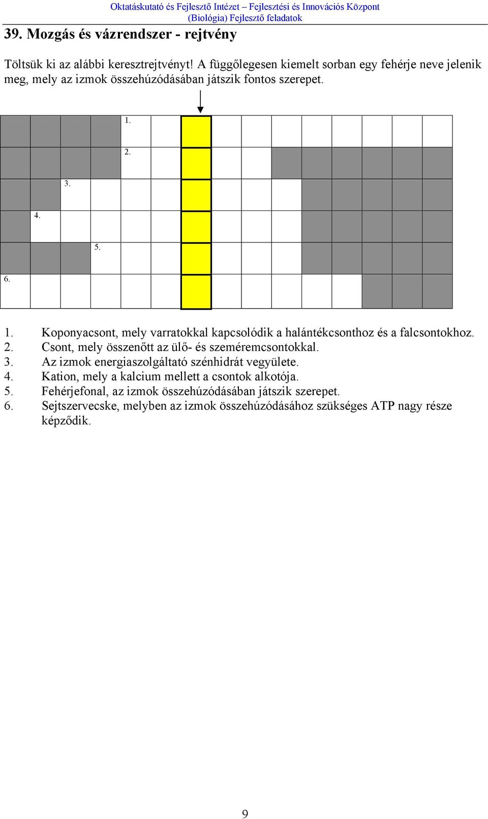 2. 3. 4. 5. 6. 1. Koponyacsont, mely varratokkal kapcsolódik a halántékcsonthoz és a falcsontokhoz. 2.