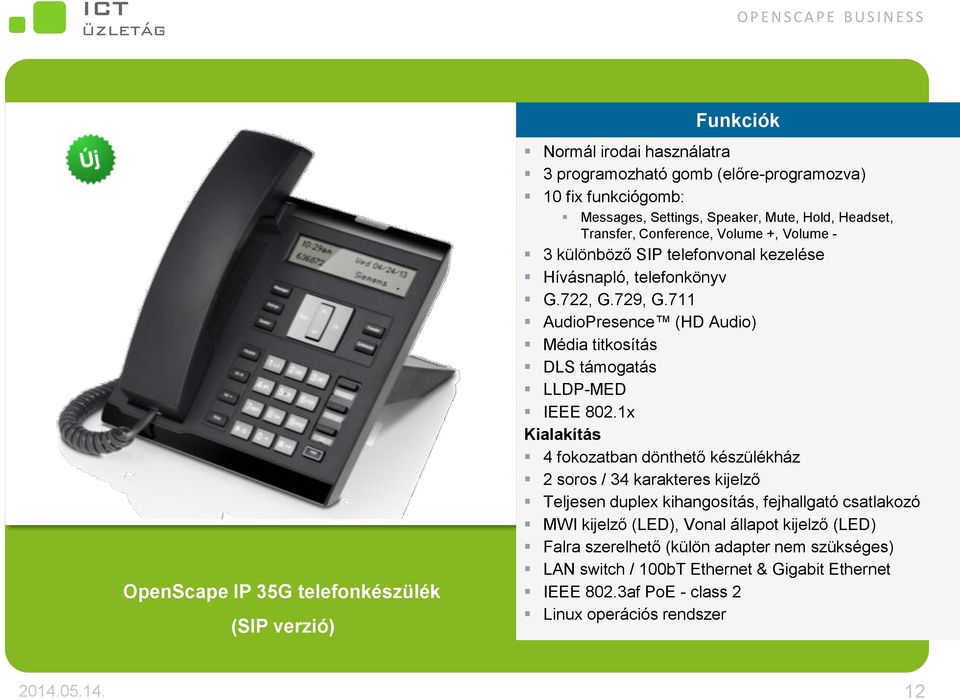 711 AudioPresence (HD Audio) Média titkosítás DLS támogatás LLDP-MED IEEE 802.