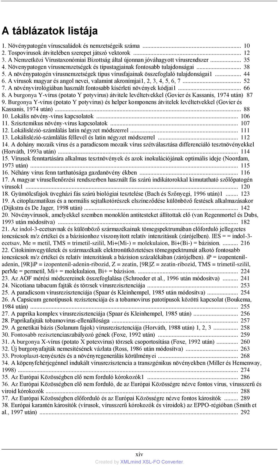 A növénypatogén vírusnemzetségek típus vírusfajainak összefoglaló tulajdonságai1... 44 6. A vírusok magyar és angol nevei, valamint akronímjai1, 2, 3, 4, 5, 6, 7... 52 7.
