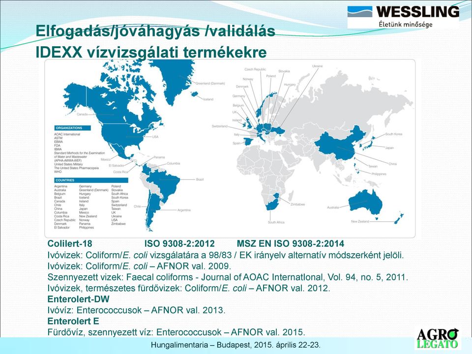 Szennyezett vizek: Faecal coliforms - Journal of AOAC InternatIonal, Vol. 94, no. 5, 2011.