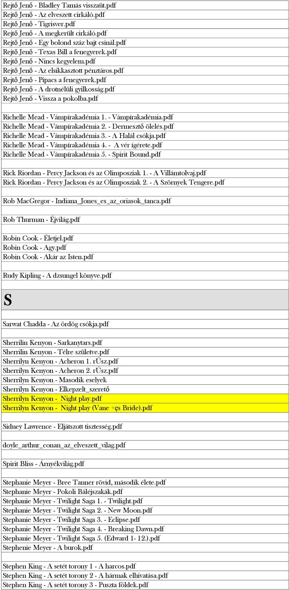 pdf Rejtő Jenő - Vissza a pokolba.pdf Richelle Mead - Vámpírakadémia 1. - Vámpírakadémia.pdf Richelle Mead - Vámpírakadémia 2. - Dermesztő ölelés.pdf Richelle Mead - Vámpírakadémia 3.