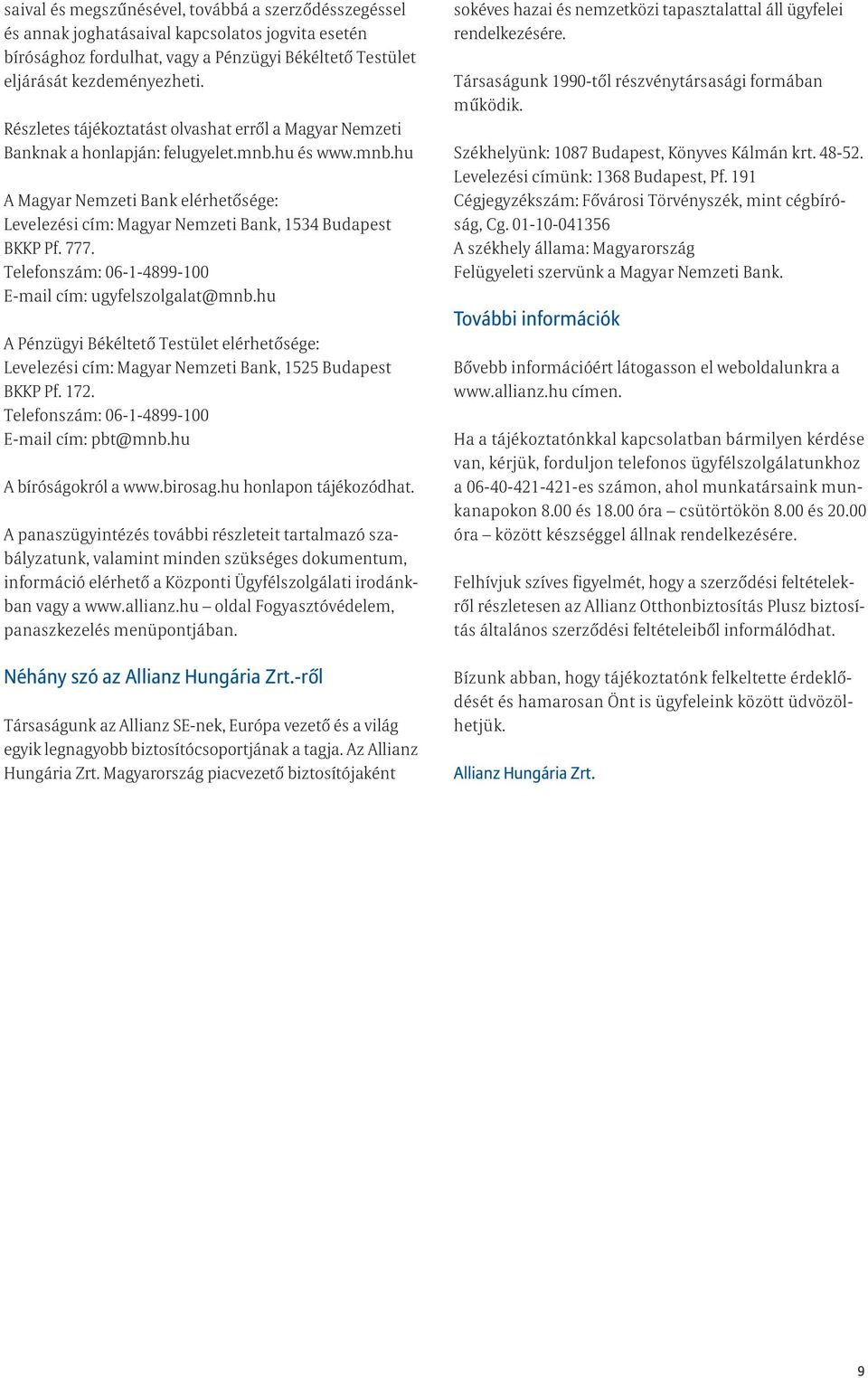 Allianz Otthonbiztosítás Plusz - PDF Free Download