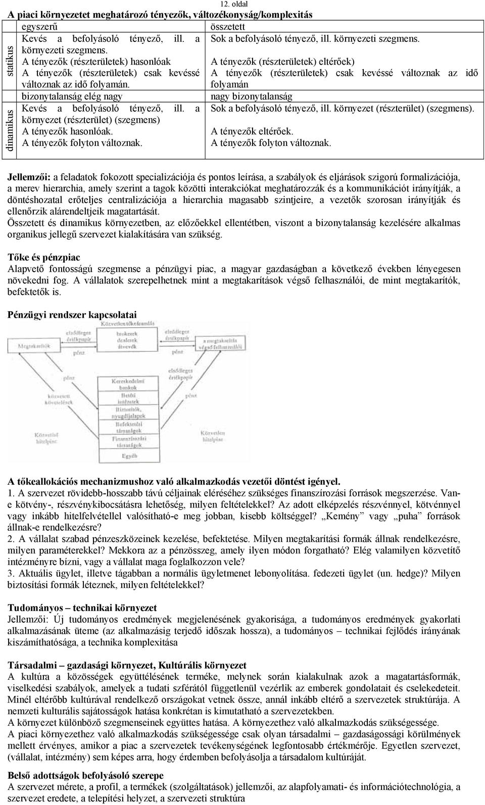 A tényezők (részterületek) hasonlóak A tényezők (részterületek) eltérőek) A tényezők (részterületek) csak kevéssé A tényezők (részterületek) csak kevéssé változnak az idő változnak az idő folyamán.