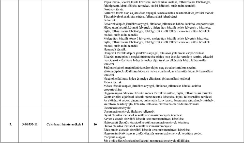 alap és járulékos anyagai, általános jellemzése habbal lazítása, csoportosítása Hideg úton készült könnyű felvertek-, hideg úton készült nehéz felvertek-, készítése, fajtái, felhasználási