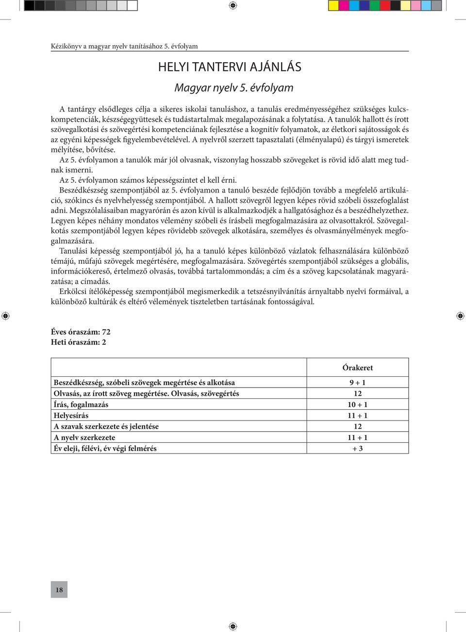 A tanulók hallott és írott szövegalkotási és szövegértési kompetenciának fejlesztése a kognitív folyamatok, az életkori sajátosságok és az egyéni képességek figyelembevételével.