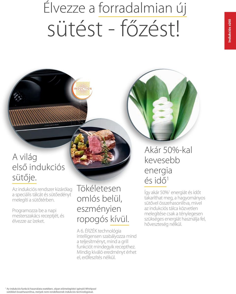ÉRZÉK technológia intelligensen szabályozza mind a teljesítményt, mind a grill funkciót mindegyik recepthez. Mindig kiváló eredményt érhet el, erőfeszítés nélkül.