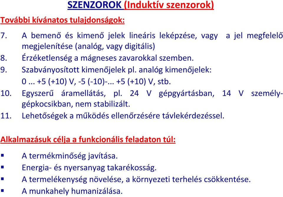 Szenzorok működése