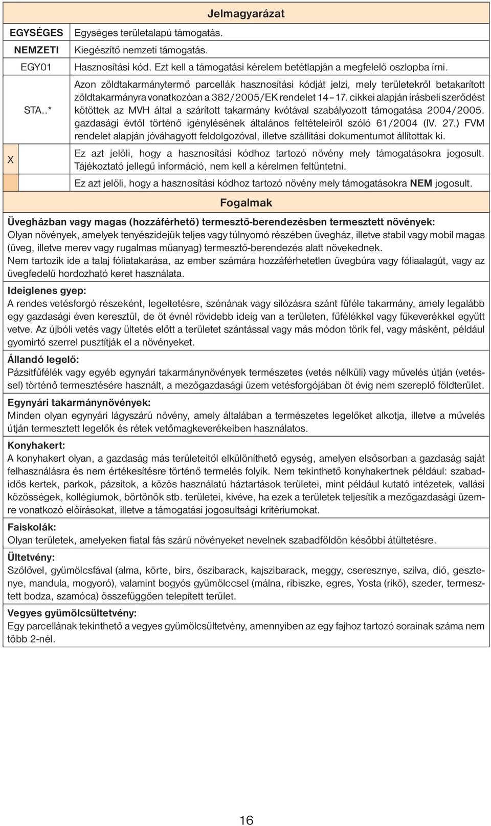 .* kötöttek az MVH által a szárított takarmány kvótával szabályozott támogatása 2004/2005. gazdasági évtől történő igénylésének általános feltételeiről szóló 61/2004 (IV. 27.
