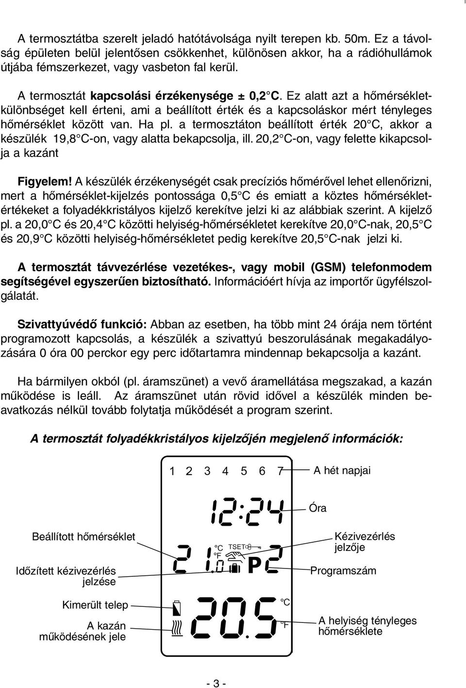 rádiófrekvenciás, programozható, digitális szobatermosztát Kezelési  útmutató - PDF Free Download