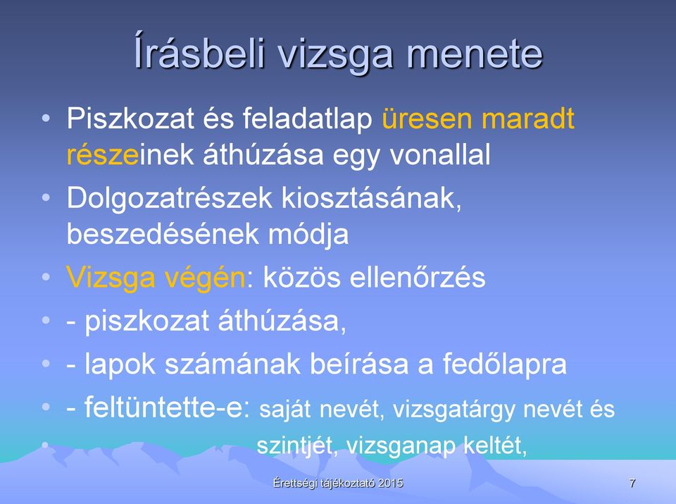 ellenőrzés - piszkozat áthúzása, - lapok számának beírása a fedőlapra -