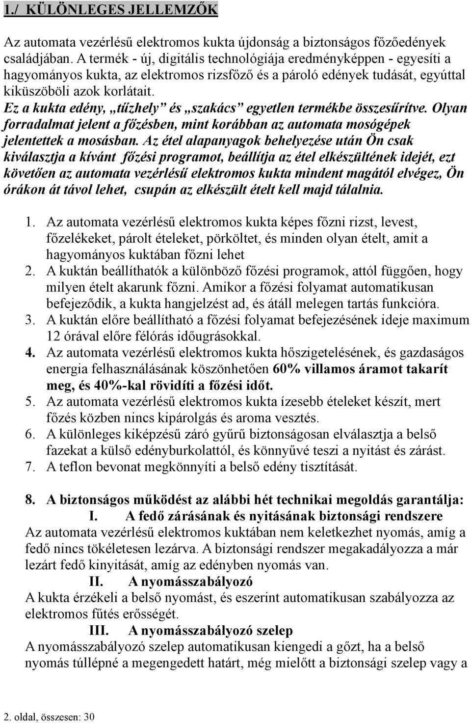 HASZNÁLATI UTASÍTÁS, RECEPTEK, FŐZÉSI TANÁCSOK - PDF Ingyenes letöltés