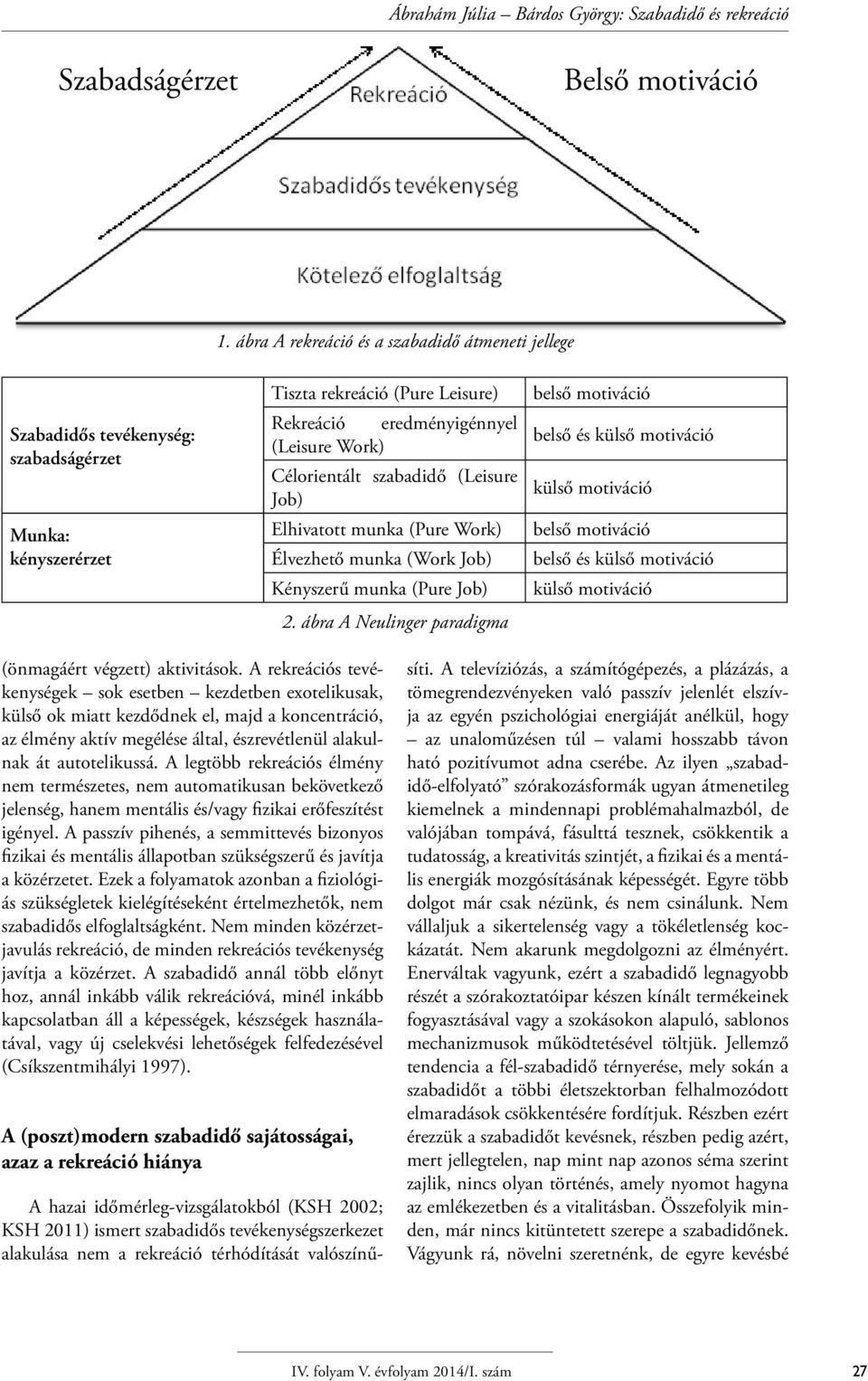 szabadidő (Leisure Job) Elhivatott munka (Pure Work) Élvezhető munka (Work Job) Kényszerű munka (Pure Job) 2.