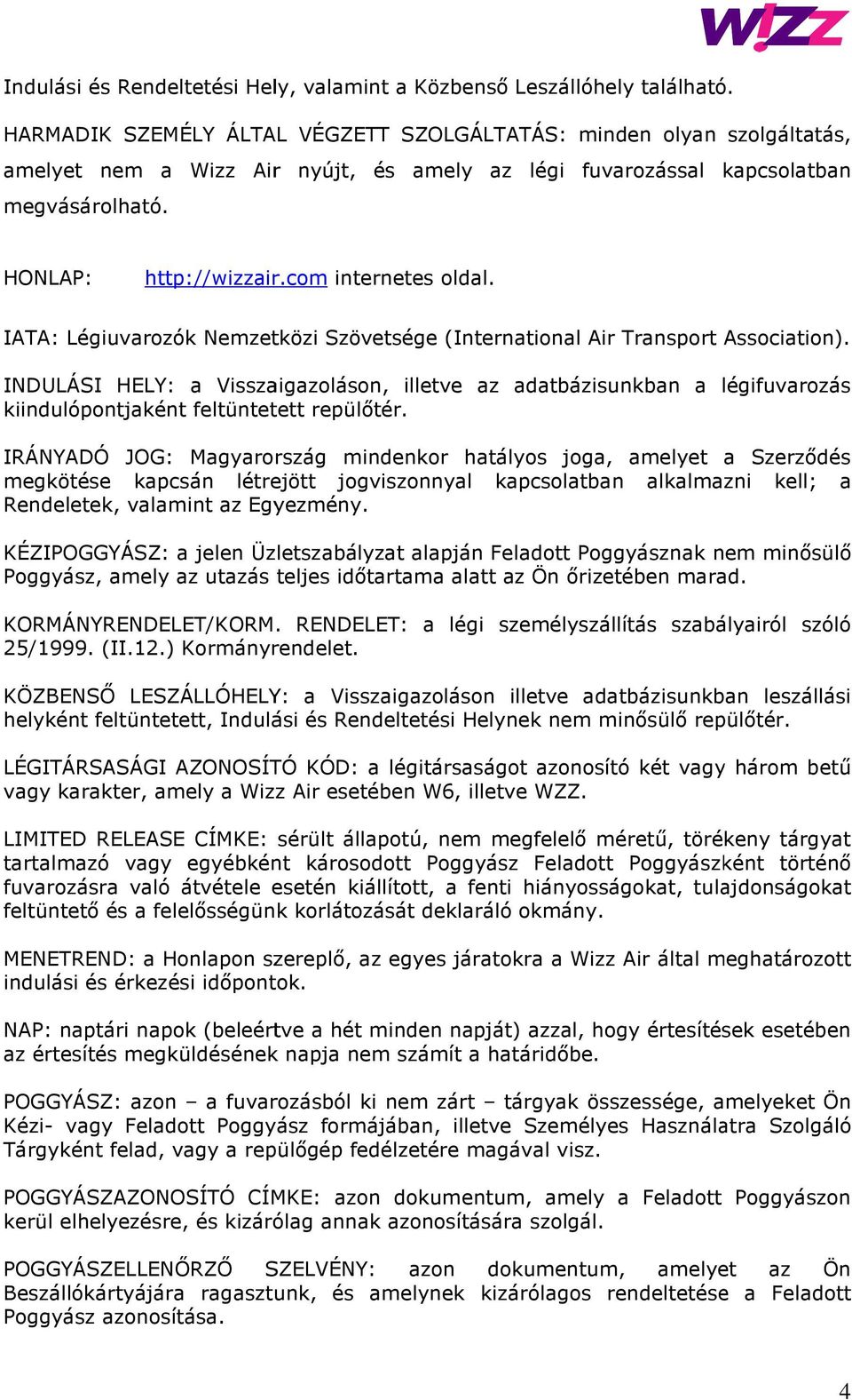 ÜZLETSZABÁLYZAT Wizz Air Hungary Kft. - PDF Free Download