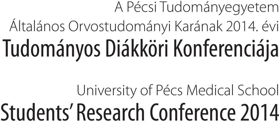 évi Tudományos Diákköri Konferenciája