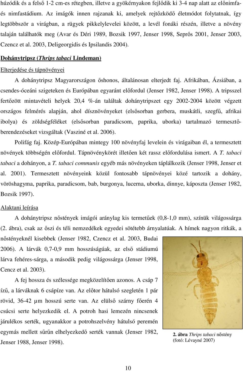 és Déri 1989, Bozsik 1997, Jenser 1998, Seprıs 2001, Jenser 2003, Czencz et al. 2003, Deligeorgidis és Ipsilandis 2004).