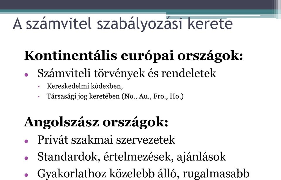 keretében (No., Au., Fro., Ho.
