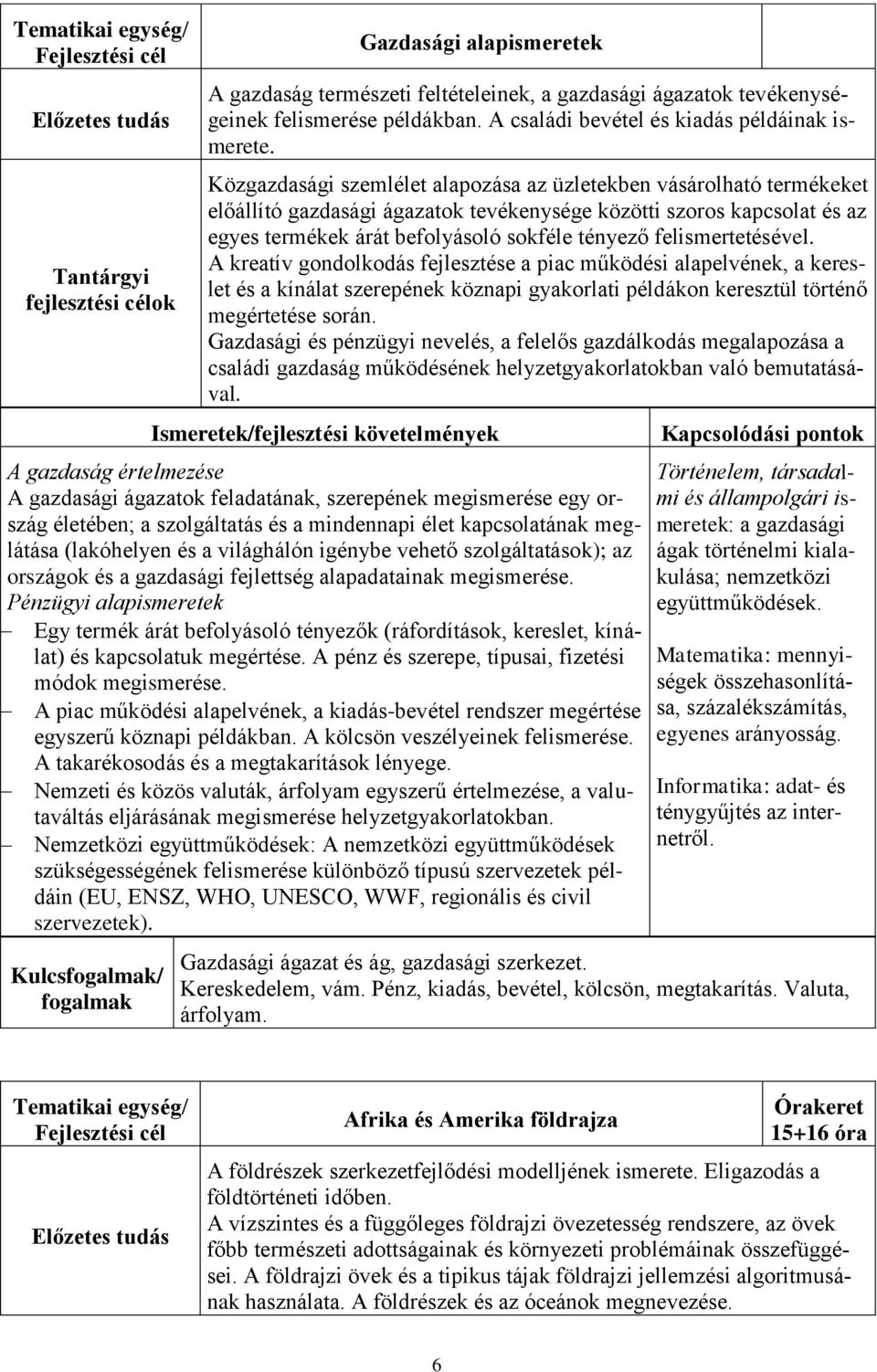 Közgazdasági szemlélet alapozása az üzletekben vásárolható termékeket előállító gazdasági ágazatok tevékenysége közötti szoros kapcsolat és az egyes termékek árát befolyásoló sokféle tényező