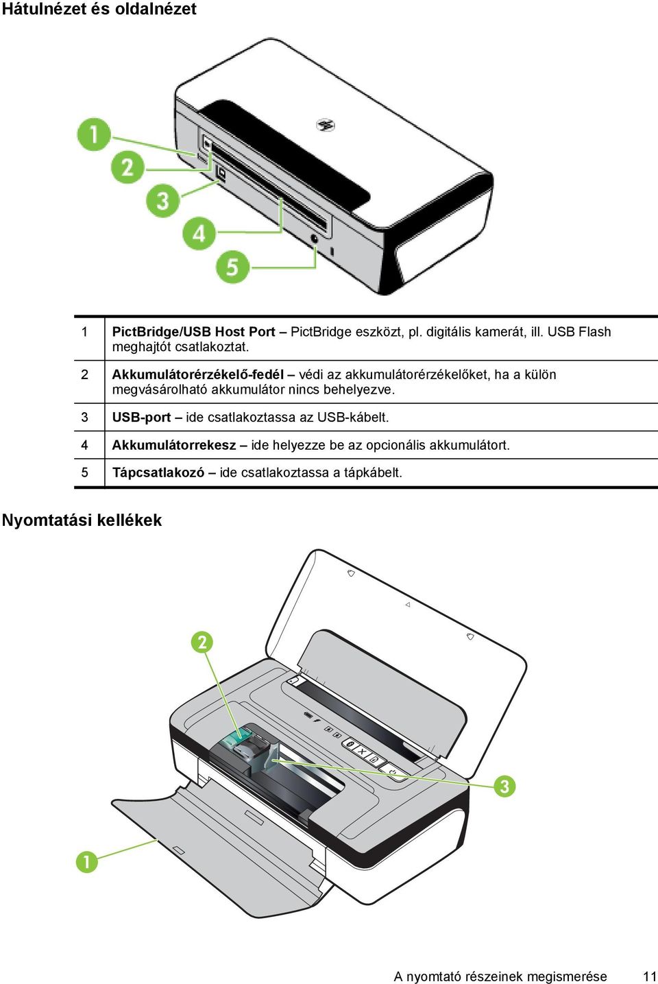2 Akkumulátorérzékelő-fedél védi az akkumulátorérzékelőket, ha a külön megvásárolható akkumulátor nincs behelyezve.