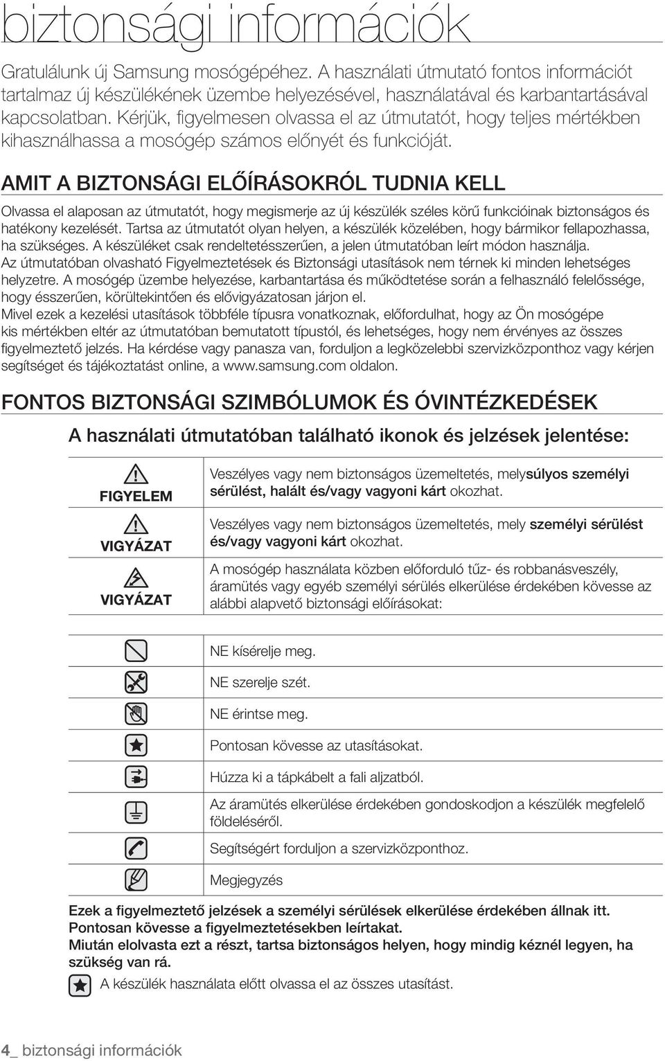 Mosógép. használati útmutató. képzelje el a lehetőségeket - PDF Ingyenes  letöltés