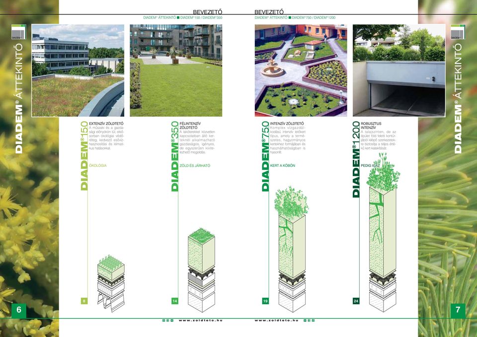 ÖKOLÓGIA DIADEM 3 FÉLINTENZÍV ZÖLDTETŐ A lakóterekkel közvetlen kapcsolatban álló kerteknél alkalmazható gazdaságos, igényes, de egyszerűen kivitelezhető megoldás.