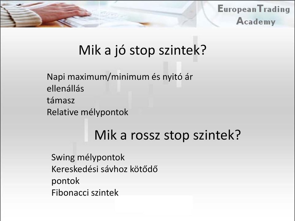 támasz Relative mélypontok Mik a rossz stop