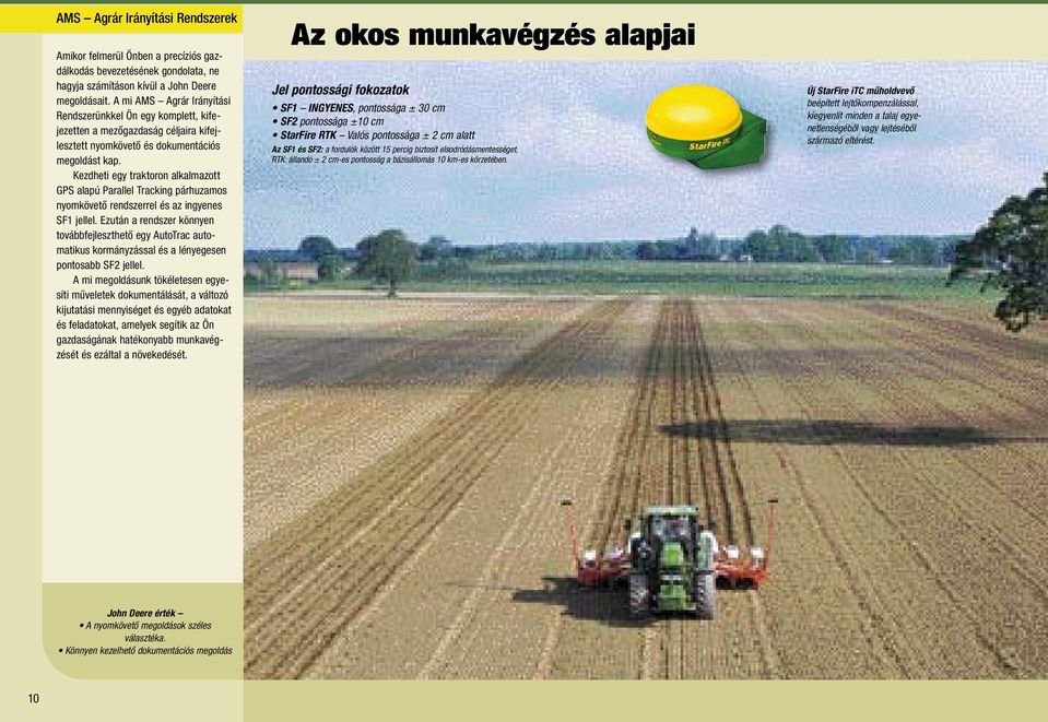 Kezdheti egy traktoron alkalmazott GPS alapú Parallel Tracking párhuzamos nyomkövető rendszerrel és az ingyenes SF1 jellel.