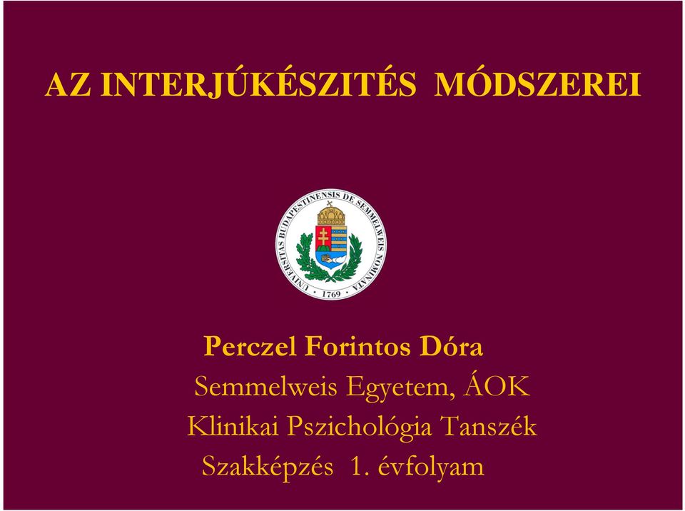 Semmelweis Egyetem, ÁOK