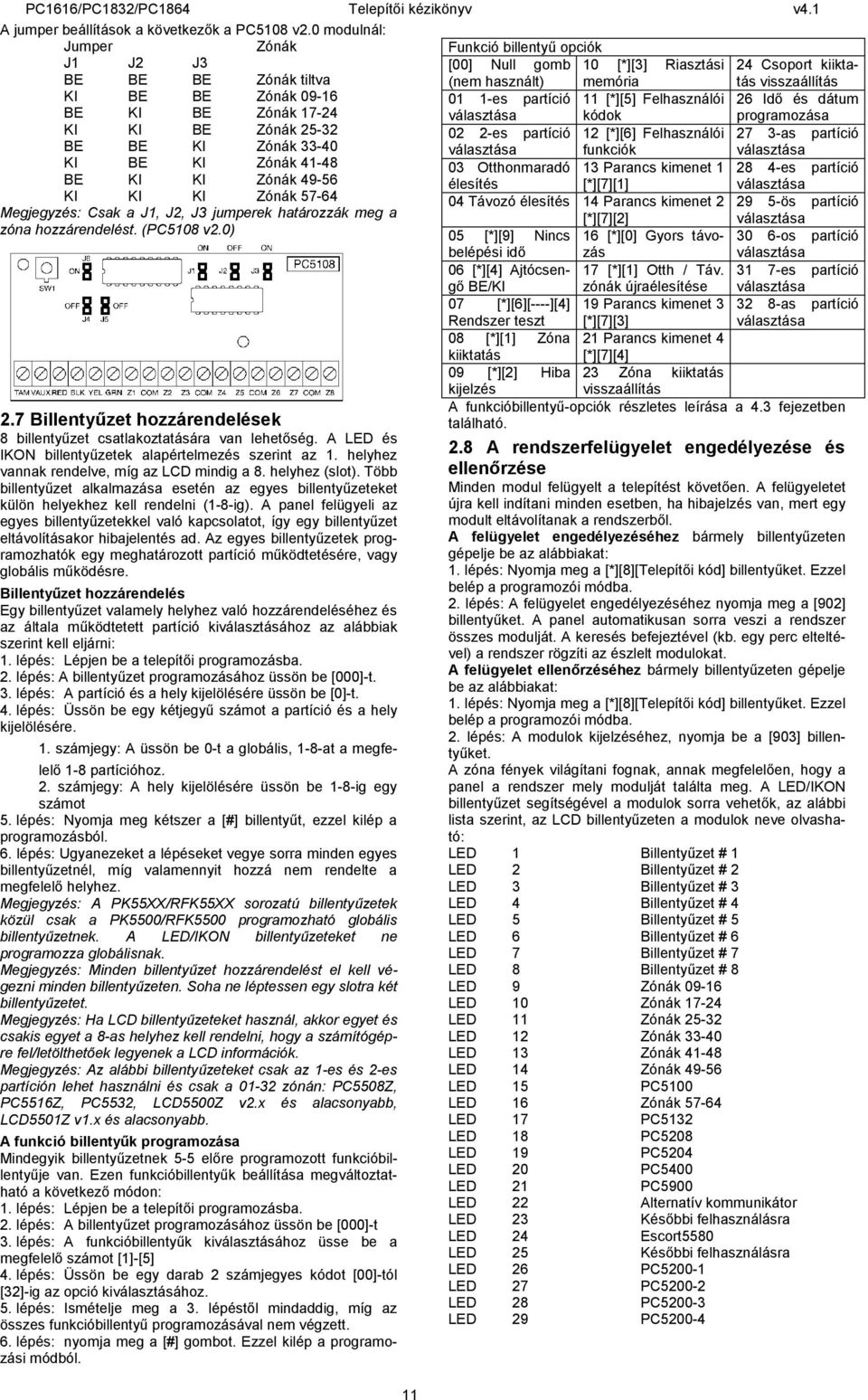 [*][5] Felhasználói 26 Idő és dátum Zónák 17-24 választása kódok programozása Zónák 25-32 02 2-es partíció 12 [*][6] Felhasználói 27 3-as partíció Zónák 33-40 választása funkciók választása Zónák